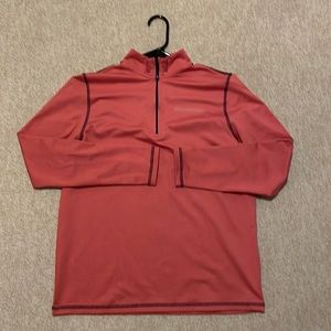 Pinkish/red tech fabric vineyard vines quarter zip